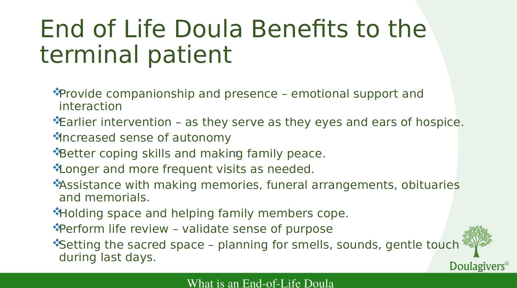 Support and care during a critical moment